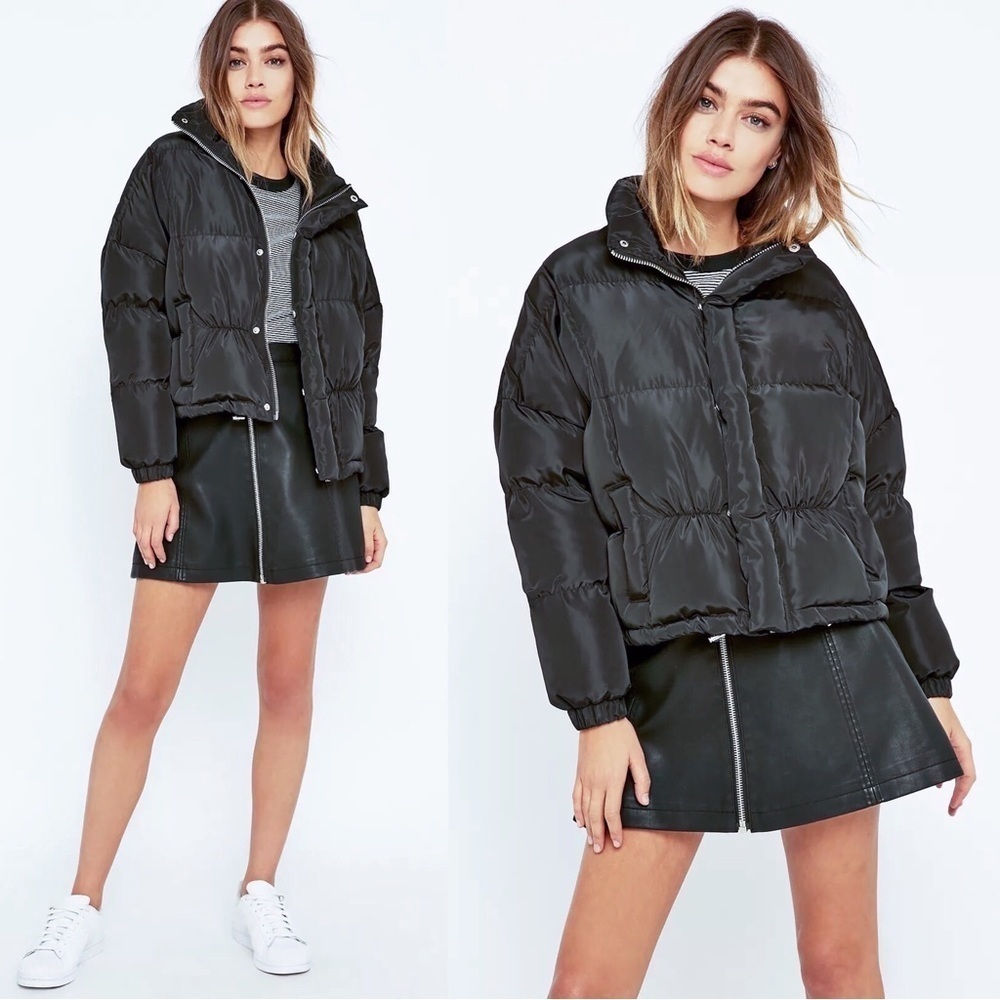 UNIF x Urban Outfitters • Certa Quilted Black Jacket puffer cropped oversized